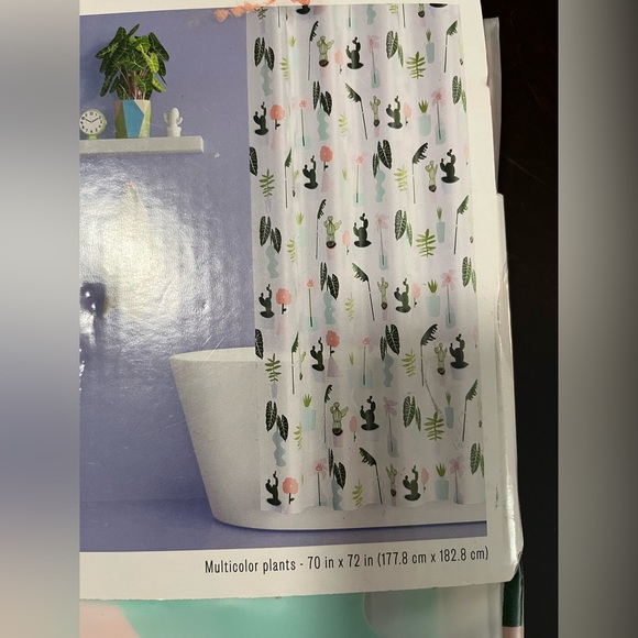 Room Essentials Multicolor Plants Shower Curtain - Picture 3 of 4